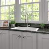 imageZLINE 30quot Rome Dual Mount Single Bowl Fireclay Kitchen Sink with Bottom Grid in White Matte FRC5124WM30