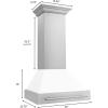 imageZLINE 30quot Stainless Steel Range Hood with White Matte Shell and Stainless Steel Handle 8654STXWM30