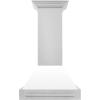imageZLINE 30quot Stainless Steel Range Hood with White Matte Shell and Stainless Steel Handle 8654STXWM30