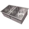 imageZLINE 33 in Anton Undermount Double Bowl Satin Stainless Steel Kitchen Sink with Bottom Grid SR50D33S