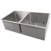 imageZLINE 33 in Anton Undermount Double Bowl Stainless Steel Kitchen Sink with Bottom Grid SR50D33