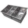 imageZLINE 33 in Chamonix Undermount Double Bowl Stainless Steel Kitchen Sink with Bottom Grid SR60D33