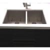 imageZLINE 33 in Chamonix Undermount Double Bowl Stainless Steel Kitchen Sink with Bottom Grid SR60D33