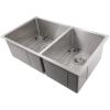 imageZLINE 33 in Chamonix Undermount Double Bowl Stainless Steel Kitchen Sink with Bottom Grid SR60D33
