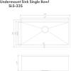 imageZLINE 33 in Garmisch Undermount Single Bowl Satin Stainless Steel Kitchen Sink with Bottom Grid and Accessories SLS33S