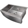 imageZLINE 33 in Vail Farmhouse Apron Mount Single Bowl Satin Stainless Steel Kitchen Sink with Bottom Grid SAS33S