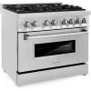 imageZLINE 36 in 46 cu ft Legacy Dual Fuel Range with 6 Burner Gas Cooktop and Electric Convection Oven in Stainless Steel RA36