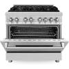 imageZLINE 36 in 46 cu ft Legacy Dual Fuel Range with 6 Burner Gas Cooktop and Electric Convection Oven in Stainless Steel RA36
