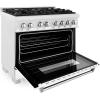 imageZLINE 36 in 46 cu ft Legacy Dual Fuel Range with 6 Burner Gas Cooktop and Electric Convection Oven in Stainless Steel and White Matte Door RAWM36