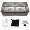 imageZLINE 36 in Anton Undermount Double Bowl Satin Stainless Steel Kitchen Sink with Bottom Grid SR50D36S