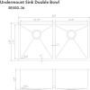 imageZLINE 36 in Anton Undermount Double Bowl Stainless Steel Kitchen Sink with Bottom Grid SR50D36