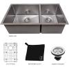 imageZLINE 36 in Chamonix Undermount Double Bowl Satin Stainless Steel Kitchen Sink with Bottom Grid SR60D36S