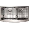imageZLINE 36 in Courchevel Farmhouse Apron Mount Double Bowl Satin Stainless Steel Kitchen Sink with Bottom Grid SA60D36S