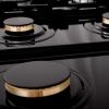 imageZLINE 36 in Legacy Gas Rangetop with 6 Brass Burners and Porcelain Cooktop in Black Stainless Steel RTBBR36