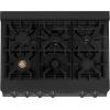imageZLINE 36 in Legacy Gas Rangetop with 6 Brass Burners and Porcelain Cooktop in Black Stainless Steel RTBBR36