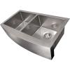 imageZLINE 36 in Niseko Farmhouse Apron Mount Double Bowl Satin Stainless Steel Kitchen Sink with Bottom Grid SA50D36S