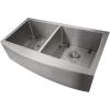 imageZLINE 36 in Niseko Farmhouse Apron Mount Double Bowl Stainless Steel Kitchen Sink with Bottom Grid SA50D36