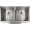 imageZLINE 36 in Niseko Farmhouse Apron Mount Double Bowl Stainless Steel Kitchen Sink with Bottom Grid SA50D36