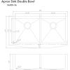 imageZLINE 36 in Niseko Farmhouse Apron Mount Double Bowl Stainless Steel Kitchen Sink with Bottom Grid SA50D36