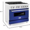 imageZLINE 36quot 46 cu ft Dual Fuel Range with Gas Stove and Electric Oven in Fingerprint Resistant Stainless Steel and Blue Matte Door RASBM36