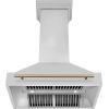 imageZLINE 36quot Autograph Edition Stainless Steel Range Hood with Stainless Steel Shell and Champagne Bronze Handle 8654STZ36CB