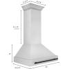 imageZLINE 36quot Autograph Edition Stainless Steel Range Hood with Stainless Steel Shell and Matte Black Handle 8654STZ36MB