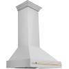 imageZLINE 36quot Autograph Edition Stainless Steel Range Hood with Stainless Steel Shell and Polished Gold Handle