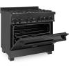 imageZLINE 36quot Black Stainless 46 cuft 6 Gas BurnerElectric Oven Range RAB36