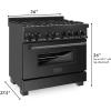 imageZLINE 36quot Black Stainless 46 cuft 6 Gas BurnerElectric Oven Range RAB36
