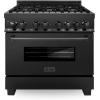 imageZLINE 36quot Black Stainless 46 cuft 6 Gas BurnerElectric Oven Range RAB36