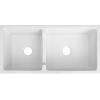 imageZLINE 36quot Palermo Farmhouse Apron Front Double Bowl Reversible Fireclay Kitchen Sink with Bottom Grid in White Gloss FRC5121WH36