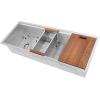 imageZLINE 43 in Garmisch Undermount Single Bowl Satin Stainless Steel Kitchen Sink with Bottom Grid and Accessories SLS43S