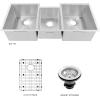 imageZLINE 45 in Breckenridge Undermount Triple Bowl Satin Stainless Steel Kitchen Sink with Bottom Grid SLT45S