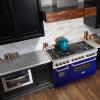 imageZLINE 48 in 60 cu ft Legacy Dual Fuel Range with 7 Burner Gas Cooktop and 2 Electric Ovens in Stainless Steel and Blue Gloss Doors RABG48