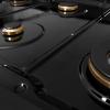 imageZLINE 48 in Classic Gas Rangetop with 8 Brass Burners and Porcelain Cooktop in Black Stainless Steel RTBBR48