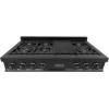 imageZLINE 48 in Legacy Gas Rangetop with 7 Burners and Porcelain Cooktop in Black Stainless Steel RTB48