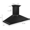 imageZLINE 48 in Wall Mount Range Hood in Black Stainless Steel with Builtin CrownSound Bluetooth Speakers BSKBNCRNBT48