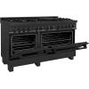 imageZLINE 60 in 74 cu ft Legacy Dual Fuel Range with 9 Burner Gas Cooktop and 2 Electric Convection Ovens in Black Stainless Steel RAB60