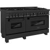 imageZLINE 60 in 74 cu ft Legacy Dual Fuel Range with 9 Burner Gas Cooktop and 2 Electric Convection Ovens in Black Stainless Steel RAB60