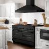 imageZLINE 60 in 74 cu ft Legacy Dual Fuel Range with 9 Burner Gas Cooktop and 2 Electric Convection Ovens in Black Stainless Steel RAB60