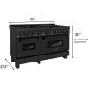 imageZLINE 60 in 74 cu ft Legacy Dual Fuel Range with 9 Burner Gas Cooktop and 2 Electric Convection Ovens in Black Stainless Steel RAB60