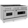 imageZLINE 60 in 74 cu ft Legacy Dual Fuel Range with 9 Burner Gas Cooktop and 2 Electric Convection Ovens in Satin Stainless Steel RASSN60