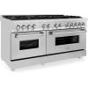 imageZLINE 60 in 74 cu ft Legacy Dual Fuel Range with 9 Burner Gas Cooktop and 2 Electric Convection Ovens in Stainless Steel RA60