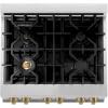 imageZLINE Autograph 30quot Legacy Dual Fuel Range w 4 Burners ampamp White ampamp Bronze Accents RAZWM30CB