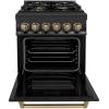 imageZLINE Autograph Edition 24 in 28 cu ft Legacy Dual Fuel Range with 4 Burner Gas Cooktop and Electric Convection Oven in Black Stainless Steel and Champagne Bronze Accents RABZ24CB