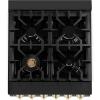 imageZLINE Autograph Edition 24 in 28 cu ft Legacy Dual Fuel Range with 4 Burner Gas Cooktop and Electric Convection Oven in Black Stainless Steel and Polished Gold Accents RABZ24G