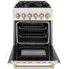 imageZLINE Autograph Edition 24 in 28 cu ft Legacy Dual Fuel Range with 4 Burner Gas Cooktop and Electric Convection Oven in Stainless Steel and Polished Gold Accents RAZ24G