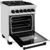 imageZLINE Autograph Edition 24 in 28 cu ft Legacy Dual Fuel Range with 4 Burner Gas Cooktop and Electric Convection Oven in Stainless Steel with White Matte Door and Matte Black Accents RAZWM24MB