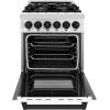 imageZLINE Autograph Edition 24 in 28 cu ft Legacy Dual Fuel Range with 4 Burner Gas Cooktop and Electric Convection Oven in Stainless Steel with White Matte Door and Matte Black Accents RAZWM24MB