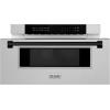 imageZLINE Autograph Edition 30 in 12 cu ft BuiltIn Microwave Drawer in Satin Stainless Steel with Matte Black Accents MWDZ30SSMB